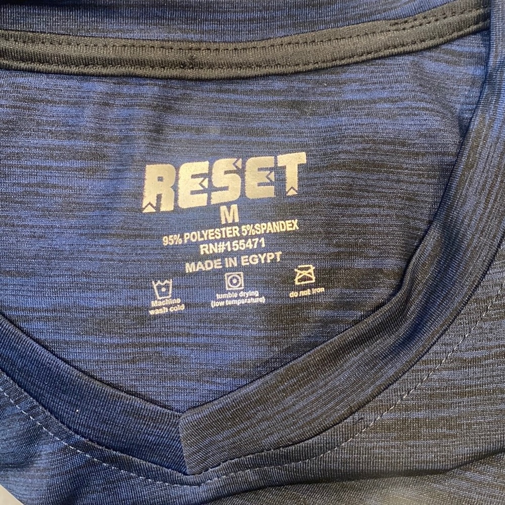RESET PLATINUM Athletic Active Performance NWT TEE Dark Navy/Black     SIZE M - Picture 3 of 11